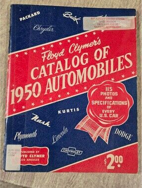 Floyd Clymer's Catalog of 1950 Automobiles- Vintage Car Photo Specification Book